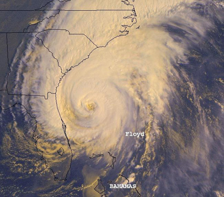 Hurricane Floyd from weather satellite