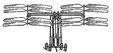 This design of Castel in 1878 consisted of eight double screws that rotated in opposite directions by a double-cylinder compre