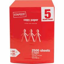 Staples® 8.5" x 11" copy paper, 5-ream case