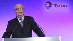 French energy giant Total CEO Christophe de Margerie, posing prior to a press conference held in Paris on Feb. 13, 2013.