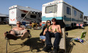 INDIO, CA - MAY 03: Country music fans drink beers at the RV parking/camping site during day 2 of Stagecoach, California's Country Music Festival held at the Empire Polo Field on May 3, 2008 in Indio, California.