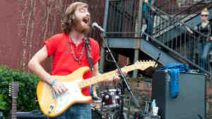 Jonah Tolchin performs at Grimey's in Nashville during the Americana Music Festival on Sept. 20.