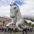 What's the theme of the 2015 Republic Bank Pegasus Parade?
