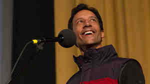 Danny Pudi, at the Castro Theatre in San Francisco, where Ask Me Another performed as part of SF Sketchfest, the comedy festival.