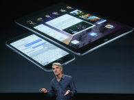 Apple's Senior Vice President of Software Engineering Craig Federighi speaks during an event introducing new iPads at Apple's headquarters October 16, 2014 in Cupertino, California.  (Photo by Justin Sullivan/Getty Images)