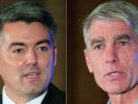 Cory Gardner, left, Mark Udall, right (credit: Doug Pensinger/Getty Images)