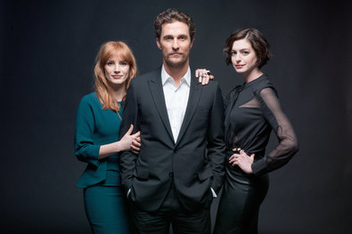 Jessica Chastain, Matthew McConaughey and Anne Hathaway star in “Interstellar,” opening in wide release on Nov. 7.