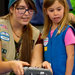 Robots drew a crowd Saturday at the national convention of the Girl Scouts of the U.S.A. in Salt Lake City. The organization has moved to put a greater focus on technology.