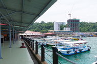 The Jesselton Point pier area in Kota Kinabalu. Jesselton Residences is being built on the site to the far right.
