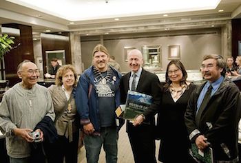 Earthworks staff and Bristol Bay native leaders at London Tiffany store, thanking them for their support.