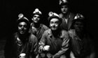 Coal miners at Leigh Colliery, St Helens, Merseyside, 1983.