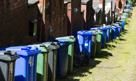 Recycling and rubbish bins at Summerseat, Bury