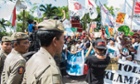 ForBali protestors march on the governor's offices in Bali's capital Denpasar