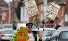 An anti-fracking activist demonstrating against Celtique Energie's plan to drill in the park