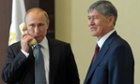 Vladimir Putin with the Kyrgyzstan president, Almazbek Atambayev.