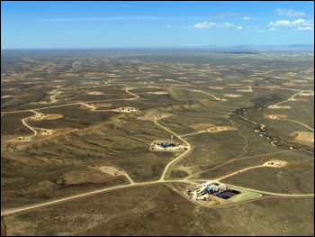 The Jonah gas field in Wyoming. Photo: SkyTruth