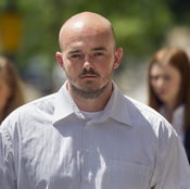 Former Blackwater Worldwide guard Nicholas Slatten leaves federal court in Washington in June. Slatten on Wednesday was found guilty of first-degree murder in the deaths of 14 Iraqi civilians in 2007.