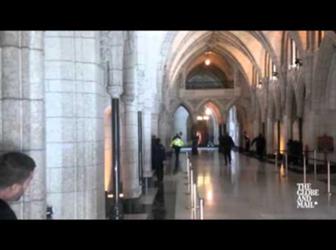 Footage from Globe reporter captures exchange of gun fire in Parliament Hill building - video thumbnail