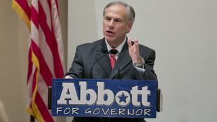 Republican gubernatorial candidate Greg Abbott speaks at a campaign lunch on Oct. 8.