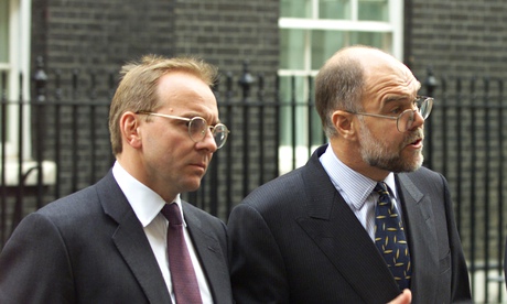 John Manzoni, left, with Michael Brinder outside Downing Street