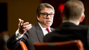 Gov. Rick Perry at the final keynote of TribFest on Sunday, Sept. 21, 2014.