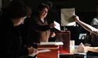 A Uruguayan woman casts her vote at a polling station in Montevideo