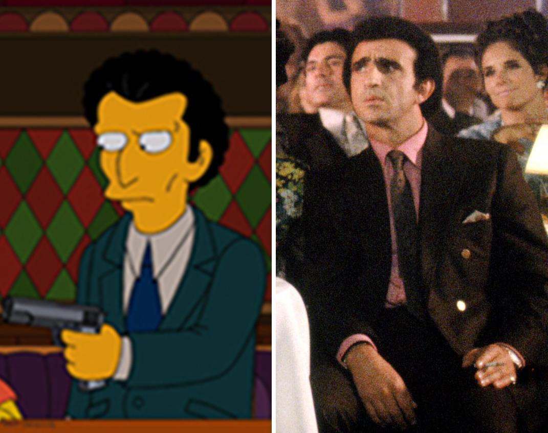 Left: Louie from the Simpsons; Right: Frank Sivero as Frankie Carbone in Goodfellas.