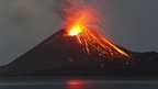 Volcano erupting