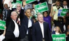 President Obama with Illinois governor Pat Quinn and senator Dick Durbin.