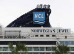 The Norwegian Jewel at the Bayport Cruise Terminal at the Port of Houston. The Norwegian Jewel has 16 restaurants and 13 bars/clubs, a spa, library and casino.
