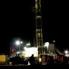 Oil and gas worker on a rig during a shoot for the fracking documentary Triple Divide. photo: jbpribanic