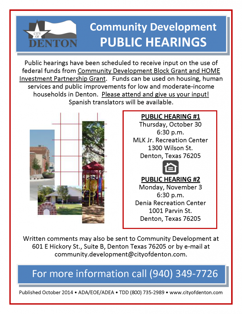 Community Development Public Meetings