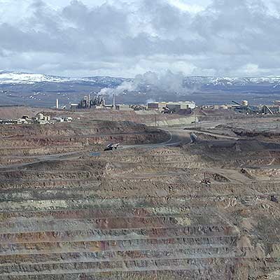 The ore roaster at Newmont's Gold Quarry mine in Nevada is a large source of mercury air pollution from gold mining.