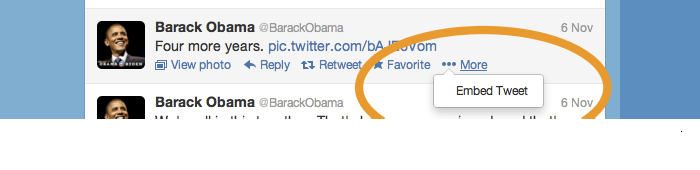 Embed Tweet submenu on Twitter.com