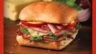 Honey Dijon Ham sandwich on ciabatta bread, one of three new  Ciabatta Toasties  at Quiznos
