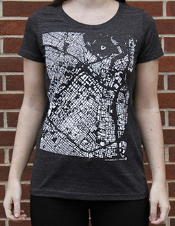 Women's t-shirt with map of Los Angeles