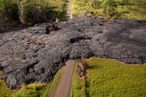 Aerial Photos Catch Lava Creeping Toward Hawaii Town