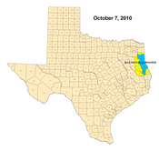 Haynesville/Bossier Shale core and non-core counties and Upper Bossier counties