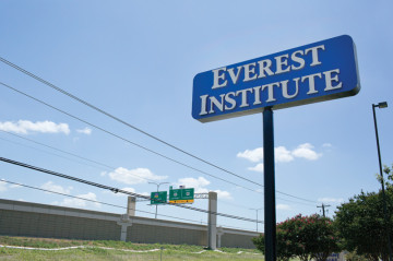 The Everest Institute sign can be seen by motorists traveling U.S. 290 in Austin.