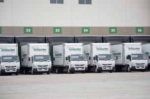 The Nebraska Furniture Mart distribution center has 123 loading bays.