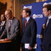 From left, Christopher A. Hart, head of the National Transportation Safety Board, and Senators Charles E. Schumer of New York, and Richard Blumenthal and Chris Murphy of Connecticut.