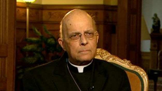 Cardinal Francis George talks with CBS 2 Chief Correspondent Jay Levine. (CBS)