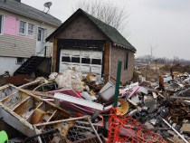 A destroyed home is viewed in Oakwood Beach in Staten Island on February 5, 2013. (Photo by Spencer Platt/Getty Images)