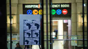 An Ebola health alert is displayed at the entrance to Bellevue Hospital in New York City, where Dr. Craig Spencer was quarantined after showing symptoms consistent with the virus.