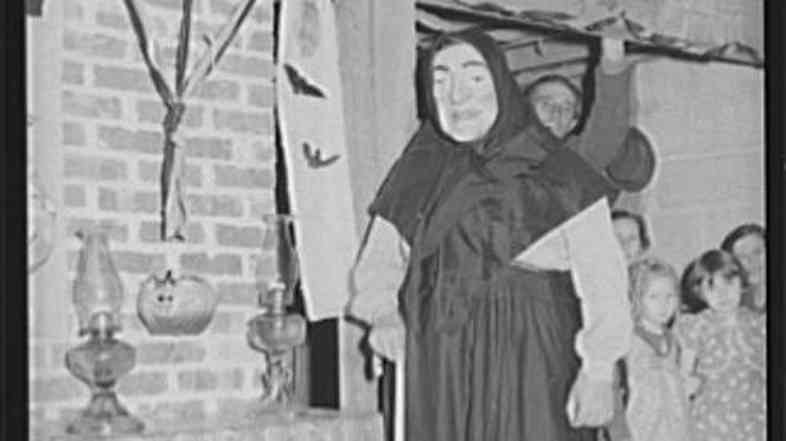 Winner of masquerade contest at a Halloween party in 1939 in Missouri.