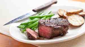 America's Test Kitchen recommends cooking meat, like this pan-seared steak, at a moderate temperature to seal in the juices.