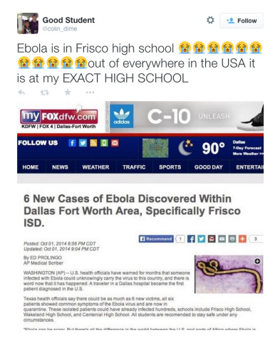 Ebola tweet