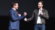 Actors Robert Downey Jr. and Chris Evans on stage during Marvel Studios fan event at The El Capitan Theatre on October 28, 2014 in Los Angeles, California. (credit: Alberto E. Rodriguez/Getty Images  for Disney)