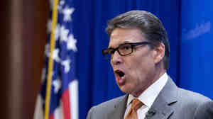 Texas Gov. Rick Perry speaks Thursday at the Heritage Foundation in Washington.