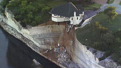 falling house House Teetering On Cliff Gets Burned Down